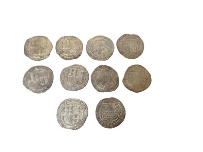 Lot 466 - G.B. - Charles I silver hammered Shillings group F sixth large 'Briot's' bust type 4.4 m/m triangle 1639-1640 x 10 coins, N.B. Mixed grades, generally AF-GVF (Spink Ref: 2799) (10 coins)