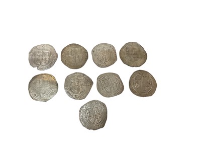 Lot 470 - G.B. - Charles I silver hammered Shillings group F sixth large 'Briot's' bust type 4.4 m/m triangle 1639-1640 x 9 coins, N.B. Mixed grades, generally AF-AEF (Spink ref: 2799) (9 coins)