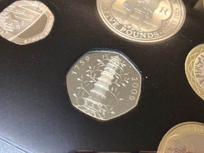 Lot 475 - G.B. - Royal Mint proof coin set's 2004-2012 to include scarce 2009 (N.B. Kew Gardens 50p) in boxes of issue & with Certificates of Authenticity (9 coin sets)