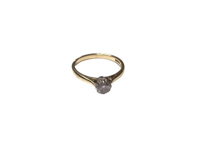 Lot 342 - Diamond single stone ring with a certificated round brilliant cut diamond weighing 0.31ct, colour grade F and clarity SI, in claw setting on 18ct gold shank. Accompanied by a AnchorCert Diamond Rep...