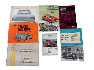 Lot 2162 - Two boxes of assorted car manuals and handbooks to include Ford models (2 boxes).