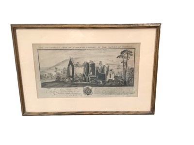 Lot 2661 - Set of seven 19th century engravings of views of Wales after Samuel and Nathaniel Buck, framed and glazed