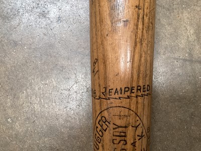 Lot 2594 - Louisville Slugger baseball bat, purportedly used by Joe 'Ducky' Medgwick (played 1932-48), idinstinctly signed