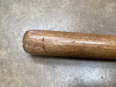 Lot 2594 - Louisville Slugger baseball bat, purportedly used by Joe 'Ducky' Medgwick (played 1932-48), idinstinctly signed