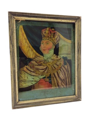 Lot 95 - 19th century reverse print on glass portrait of H.M.George IV