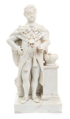 Lot 94 - Early 19th century English figure of H.M.King George IV standing in  robes