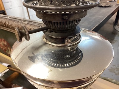 Lot 157 - Formerly the Property of William Tallon RVM, Art Nouveau silver plated oil lamp