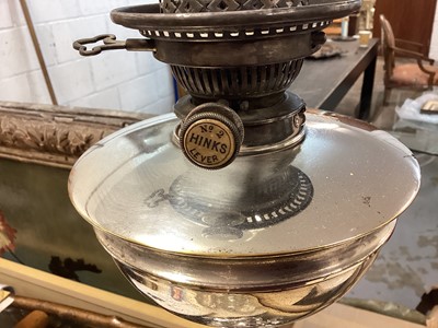 Lot 157 - Formerly the Property of William Tallon RVM, Art Nouveau silver plated oil lamp