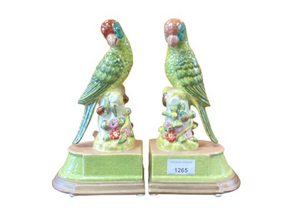 Lot 1265 - Pair of decorative parrot bookends