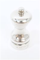 Lot 256 - Contemporary Silverer pepper mill of capstan...