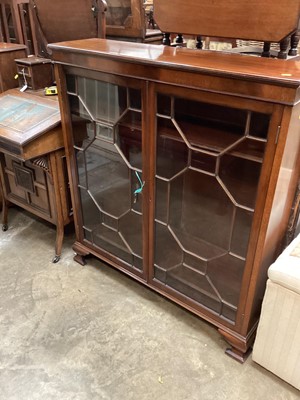 Lot 1284 - Edwardian mahogany display cabinet with two astragal glazed doors, on ogee bracket feet, 104cm wide