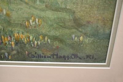 Lot 1073 - William Hoggatt R.I. (1880-1961) pair of watercolours - 'The Crocus Wood, Derbyhaven' and 'February Snowdrops', signed, 45.5cm x 54cm, in glazed frames