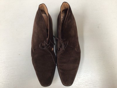 Lot 2134 - Crockett & Jones men's brown suede size 9 1/2  Tetbury boots.