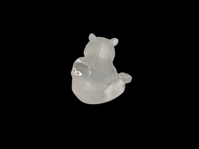 Lot 1271 - Lalique crystal Panda Bear paperweight, signed Lalique, France