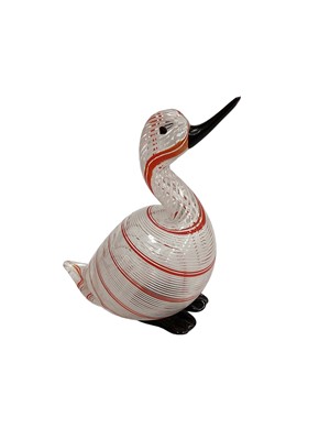 Lot 1204 - Mid 20th century Murano glass duck, possibly by Dino Martens