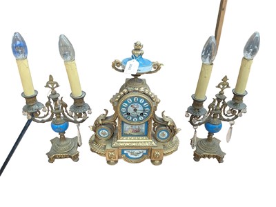 Lot 2645 - 19th century French porcelain-mounted clock