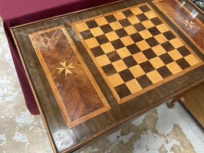 Lot 1500 - 18th century walnut and inlaid games table, possibly Maltese, with removable top
