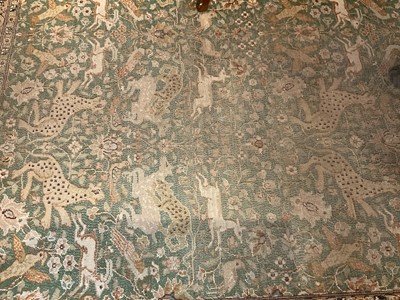 Lot 1547 - Part silk Kashan rug