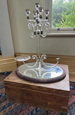 Lot 1504 - Early 20th century table centrepiece, with mirrored base