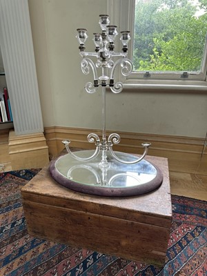 Lot 1504 - Early 20th century table centrepiece, with mirrored base