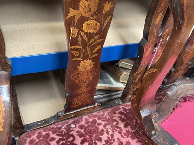 Lot 1539 - Set of six late 18th / early 19th century Dutch marquetry side chairs