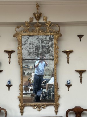 Lot 1636 - 18th century Italian two glass wall mirror