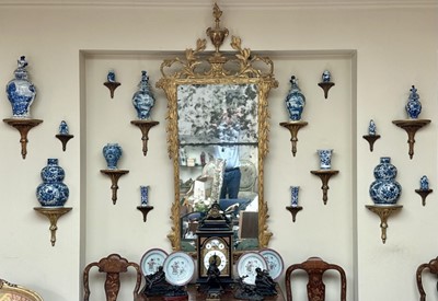 Lot 1636 - 18th century Italian two glass wall mirror