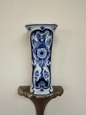 Lot 1542 - Six various Dutch Delft vases and covers, 18th century and later
