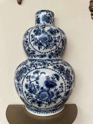 Lot 1542 - Six various Dutch Delft vases and covers, 18th century and later
