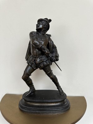 Lot 1525 - Emille Guillemin (1841-1907) bronze figure of a cavalier