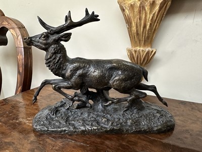 Lot 1528 - Manner of Mene, bronze figure of a stag, apparently unsigned