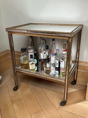 Lot 1545 - Two tier mirrored drinks trolley