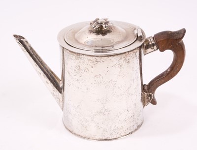 Lot 1647 - Small size late 18th century Continental silver tea or chocolate pot