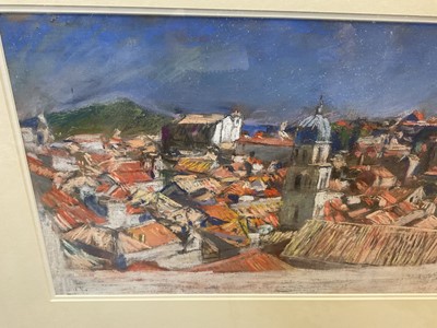 Lot 1558 - Anthony Eyton (b. 1923) pastel - View of Dubrovnik
