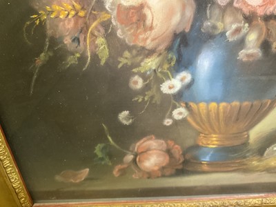 Lot 1569 - French School, 19th century pastel, still life of flowers in a vase