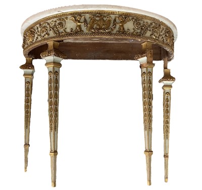 Lot 1619 - Good early 19th century French marble topped and parcel gilt demi-lune table