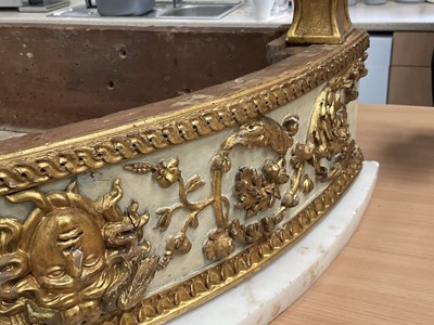 Lot 1619 - Good early 19th century French marble topped and parcel gilt demi-lune table