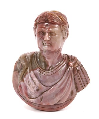 Lot 1625 - Carved onyx or chalcedony figure of Emperor Trajan