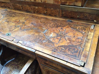 Lot 1512 - 18th century Italian marquetry desk, significantly damaged
