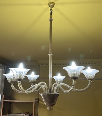 Lot 1554 - Murano glass six branch chandelier