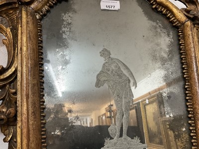 Lot 1577 - 18th century Venetian etched glass wall mirror