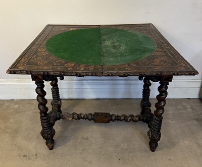 Lot 1580 - Rare 17th / early 18th century marquetry games table