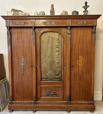 Lot 1581 - 19th century Continental satinwood and ormolu mounted side cabinet