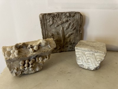Lot 1582 - Three Roman marble classical frieze sections