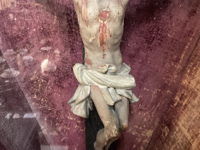 Lot 1590 - 19th century carved Corpus Christi in glazed case