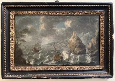 Lot 1592 - Manner of Adrien Manglard (1695-1760) oil on canvas, Stormy sea with figures