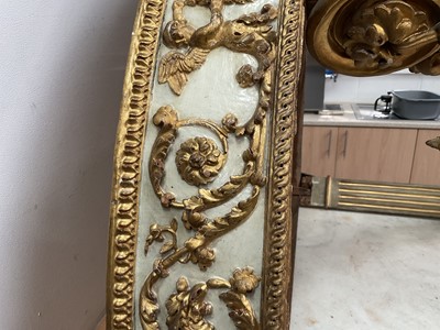 Lot 1618 - Fine quality pair of early 19th century French marble topped carved and gilded corner tables