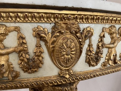 Lot 1618 - Fine quality pair of early 19th century French marble topped carved and gilded corner tables