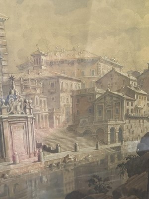 Lot 1599 - André Iacovlevitch Beloborodoff (1884-c.1965) watercolour, classical vista, 62 x 77cm