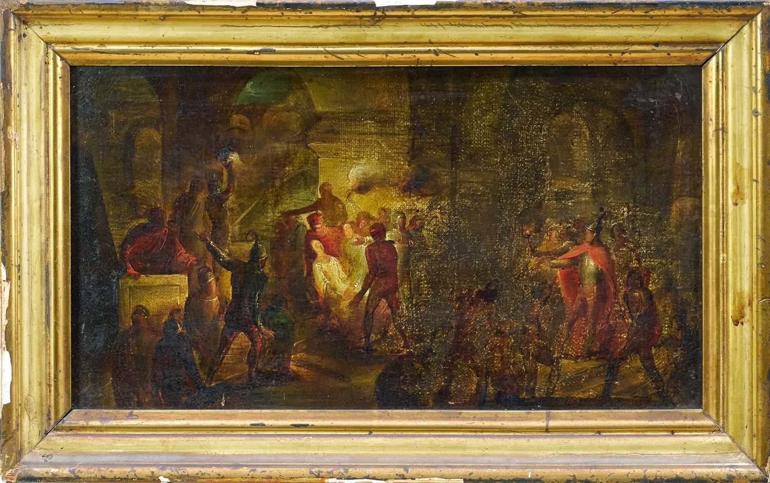 Lot 1601 - Attributed to Vincenzo Camuncinni (1771-1844), oil on canvas laid onto board